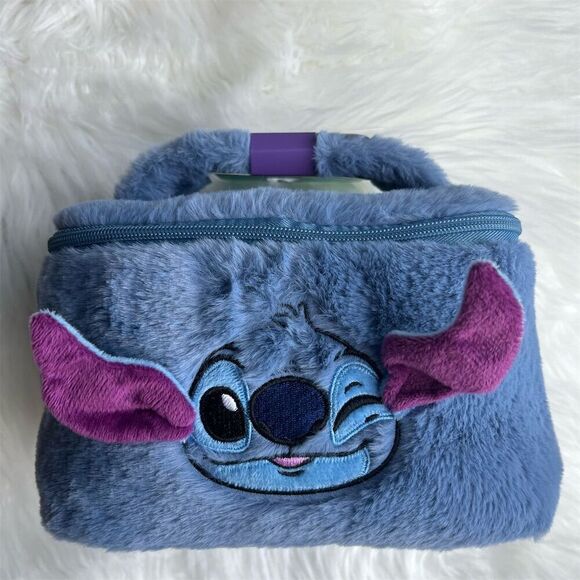 Disney Handbags - 🆕 Disney Stitch Fluffy Blue Travel Cosmetic Bag Unisex Adults